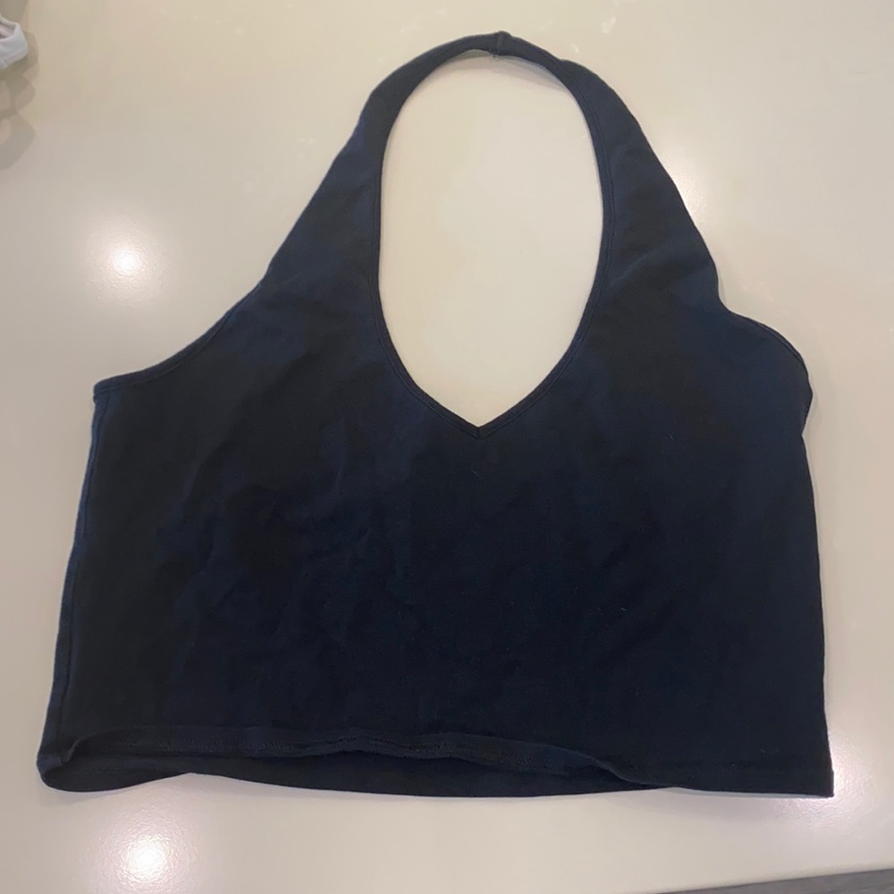 Black Crop Top Halter